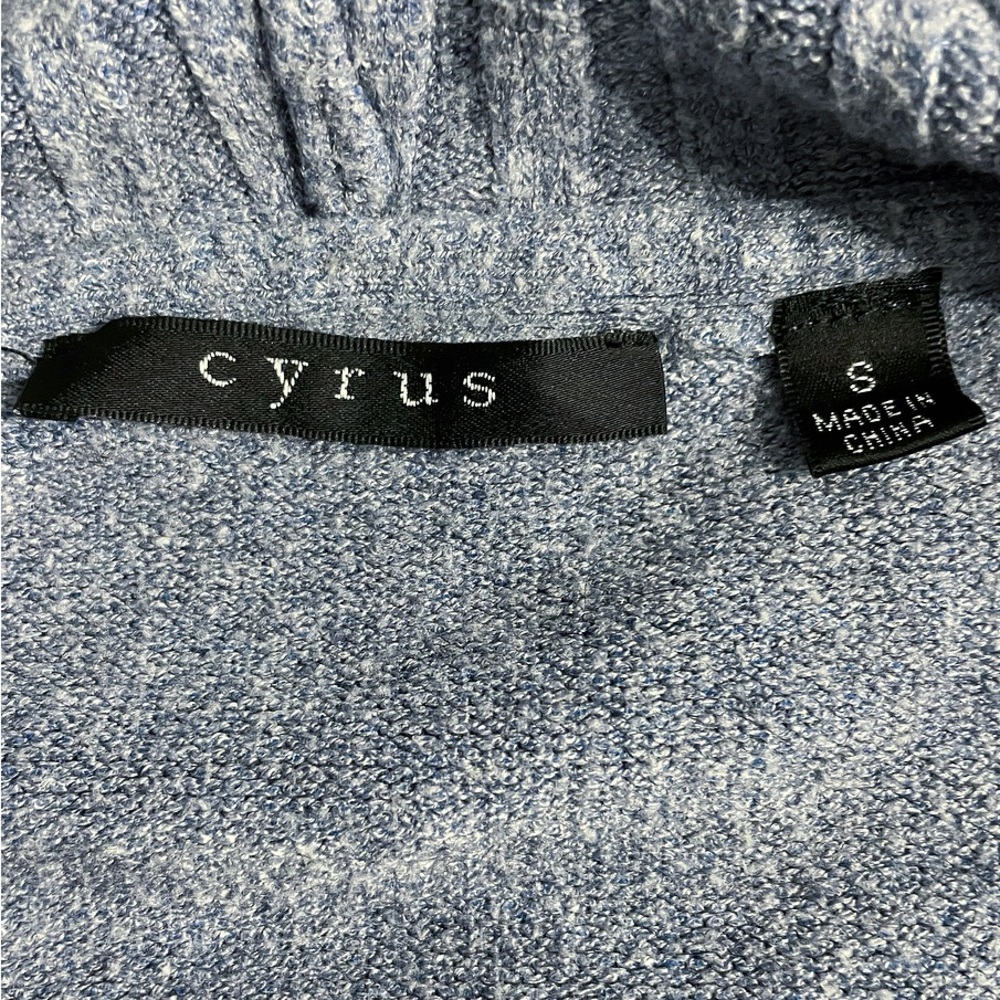 Cyrus Open Front Hooded Cardigan Sweater Women’s Size Small Blue Gray Pockets - Picture 4 of 7
